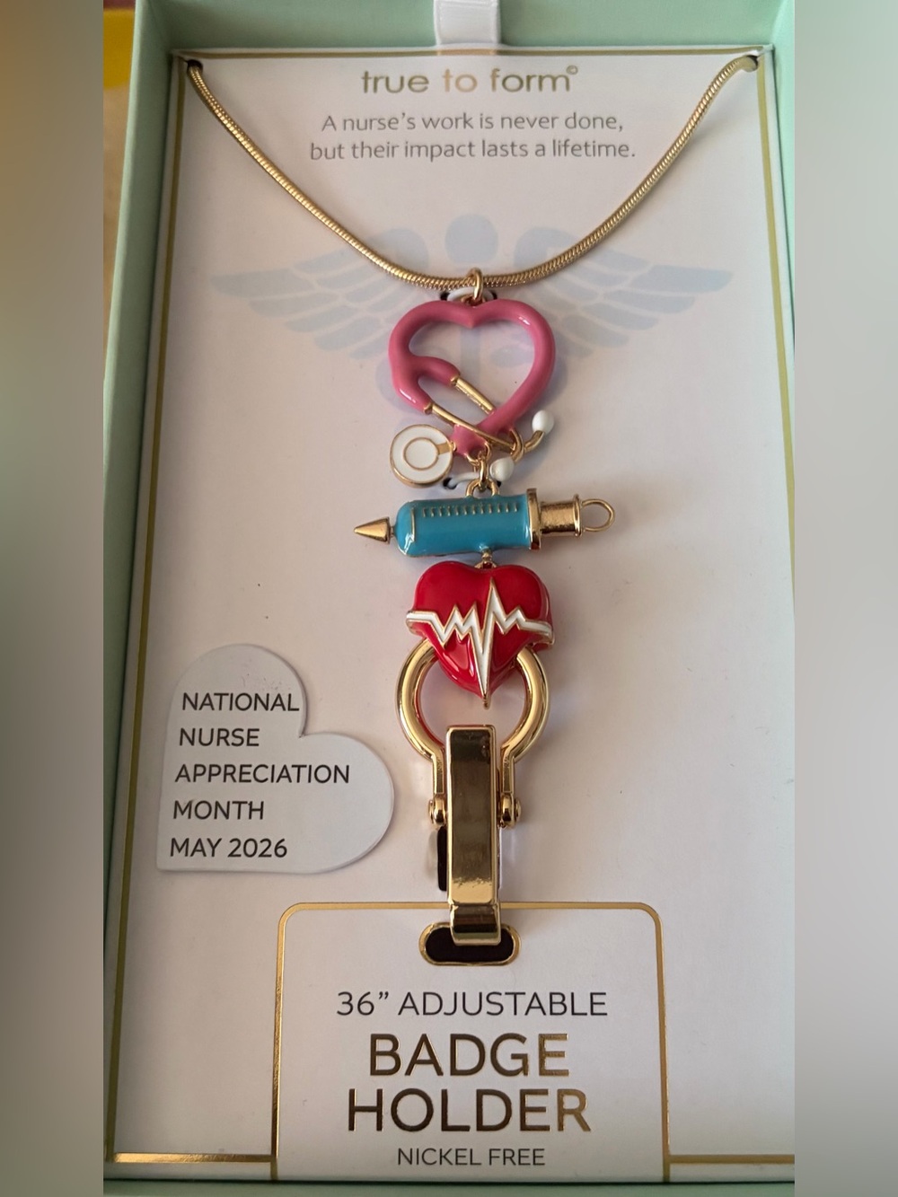 True to Form Nurse Badge Holder Necklace